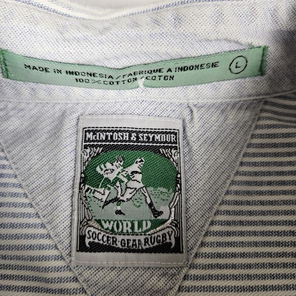 McIntosh & Seymour Vintage Soccer Shirt Embroidered Striped Cotton Garage Mens L - Picture 4 of 16